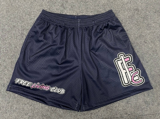 Navy Blue & Pink “Club” Shorts