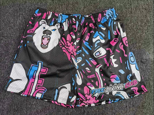 Tie dye Animal Print “Club” Shorts